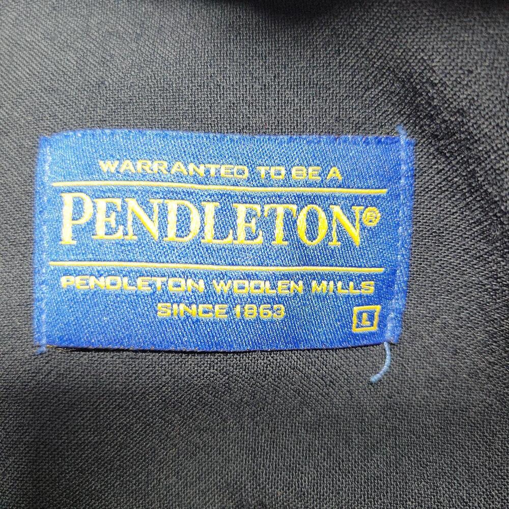 Pendleton Sir Pendleton Shirt L Navy Blue 100% Wool Long Sleeve Button Down - Picture 6 of 8